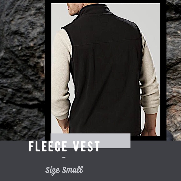 Basic Editions Other - Black Fleece Pocket Zipper Basic Editions Vest